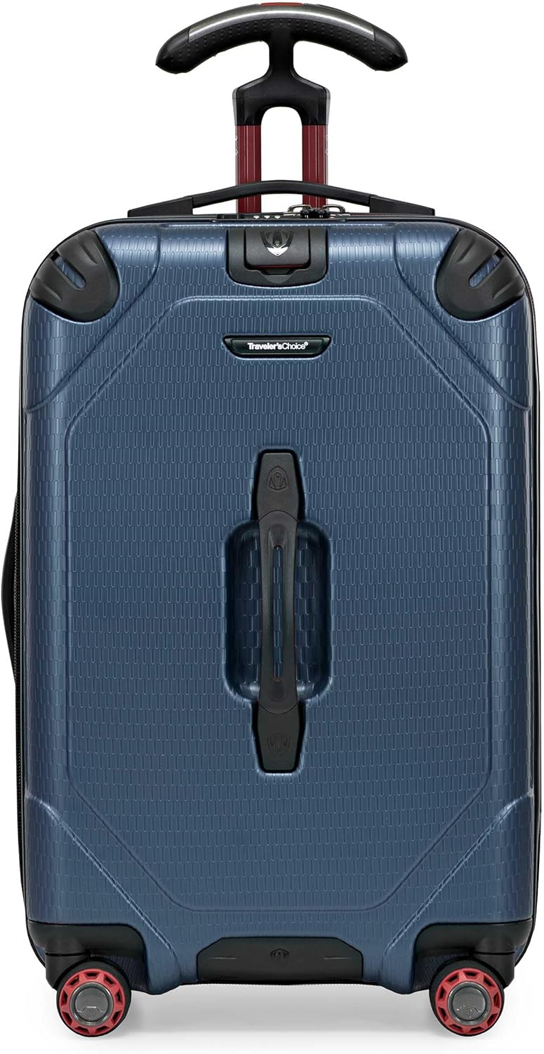 Maxporter II Polycarbonate Hardside Trunk with Spinner Wheels, Navy, 22-Inch Carry-on Luggage