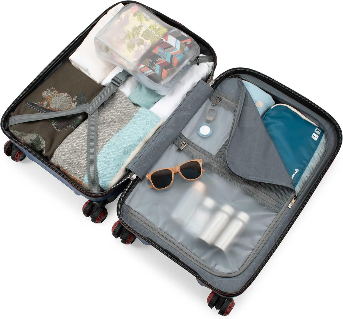 Maxporter II Polycarbonate Hardside Trunk with Spinner Wheels, Navy, 22-Inch Carry-on Luggage