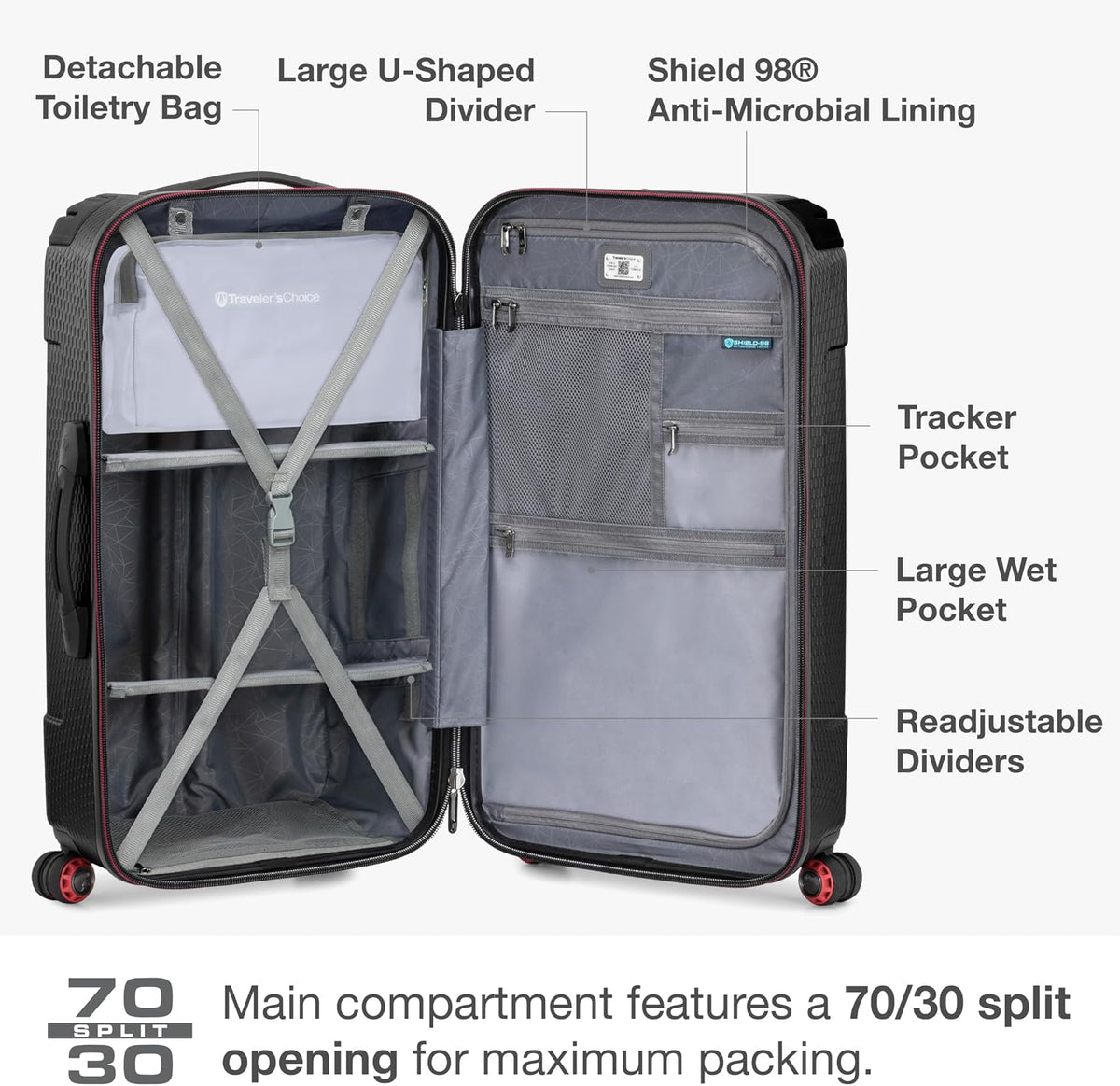 Maxporter II Polycarbonate Hardside Trunk with Spinner Wheels, Navy, 22-Inch Carry-on Luggage