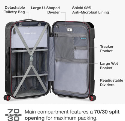 Maxporter II Polycarbonate Hardside Trunk with Spinner Wheels, Navy, 22-Inch Carry-on Luggage