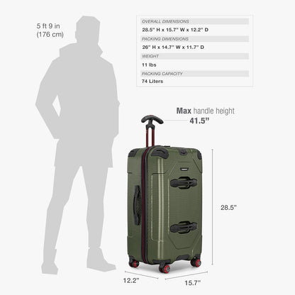 Maxporter II Polycarbonate Hardside Trunk with Spinner Wheels, Navy, 22-Inch Carry-on Luggage