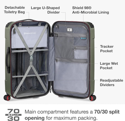 Maxporter II Polycarbonate Hardside Trunk with Spinner Wheels, Navy, 22-Inch Carry-on Luggage