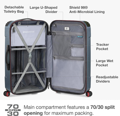 Maxporter II Polycarbonate Hardside Trunk with Spinner Wheels, Navy, 22-Inch Carry-on Luggage