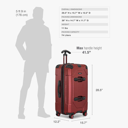 Maxporter II Polycarbonate Hardside Trunk with Spinner Wheels, Navy, 22-Inch Carry-on Luggage