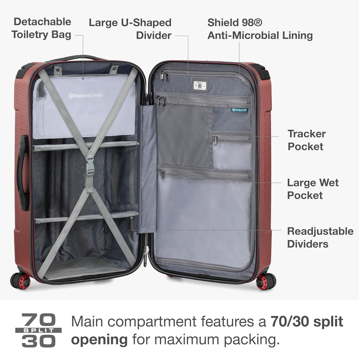 Maxporter II Polycarbonate Hardside Trunk with Spinner Wheels, Navy, 22-Inch Carry-on Luggage