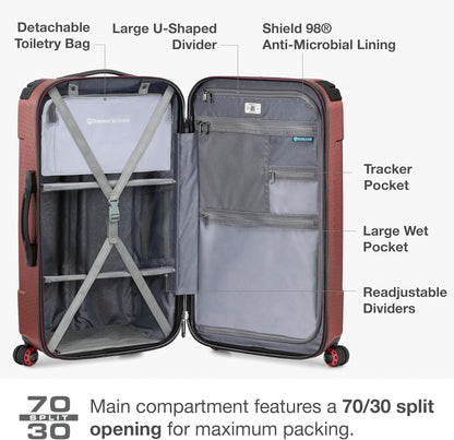 Maxporter II Polycarbonate Hardside Trunk with Spinner Wheels, Navy, 22-Inch Carry-on Luggage