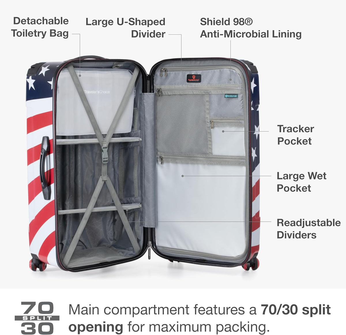 Maxporter II Polycarbonate Hardside Trunk with Spinner Wheels, Navy, 22-Inch Carry-on Luggage