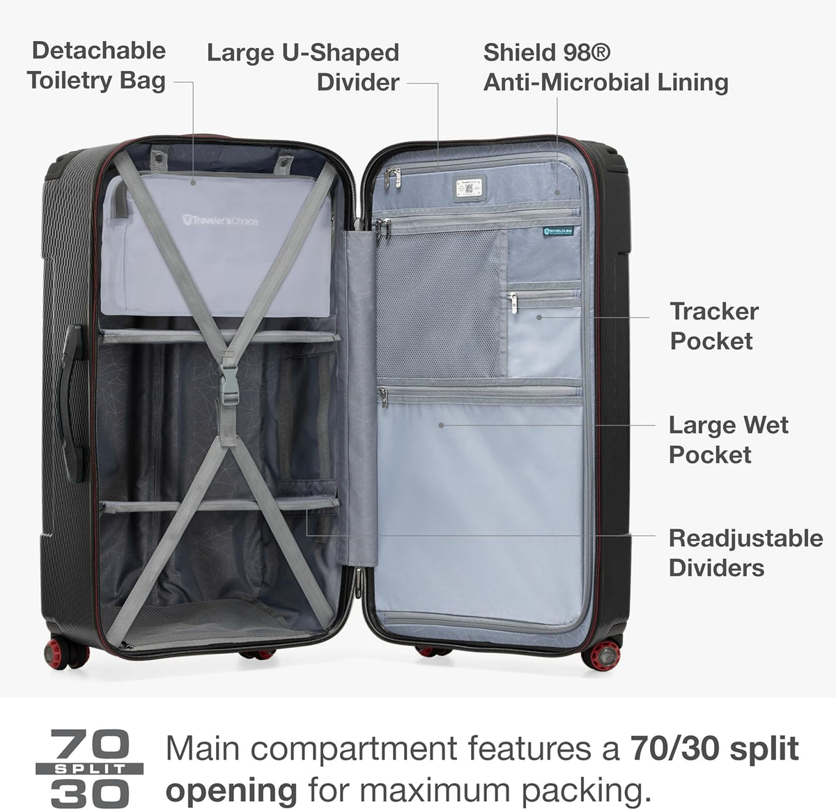 Maxporter II Polycarbonate Hardside Trunk with Spinner Wheels, Navy, 22-Inch Carry-on Luggage