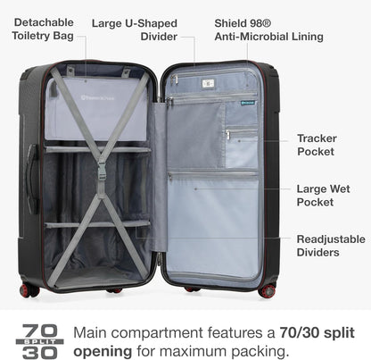 Maxporter II Polycarbonate Hardside Trunk with Spinner Wheels, Navy, 22-Inch Carry-on Luggage