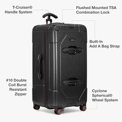 Maxporter II Polycarbonate Hardside Trunk with Spinner Wheels, Navy, 22-Inch Carry-on Luggage