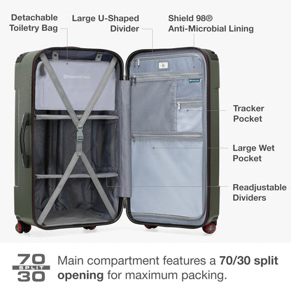 Maxporter II Polycarbonate Hardside Trunk with Spinner Wheels, Navy, 22-Inch Carry-on Luggage