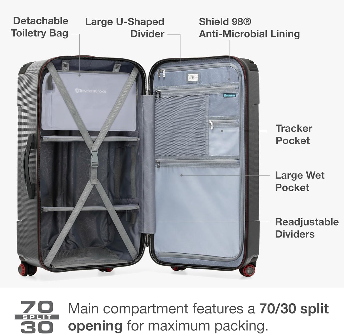 Maxporter II Polycarbonate Hardside Trunk with Spinner Wheels, Navy, 22-Inch Carry-on Luggage