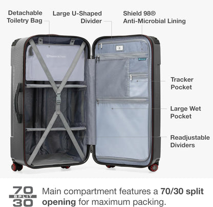 Maxporter II Polycarbonate Hardside Trunk with Spinner Wheels, Navy, 22-Inch Carry-on Luggage