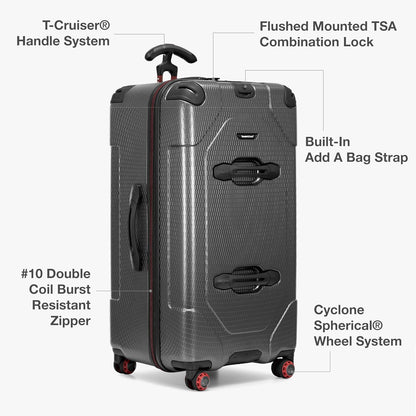 Maxporter II Polycarbonate Hardside Trunk with Spinner Wheels, Navy, 22-Inch Carry-on Luggage