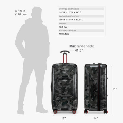 Maxporter II Polycarbonate Hardside Trunk with Spinner Wheels, Navy, 22-Inch Carry-on Luggage