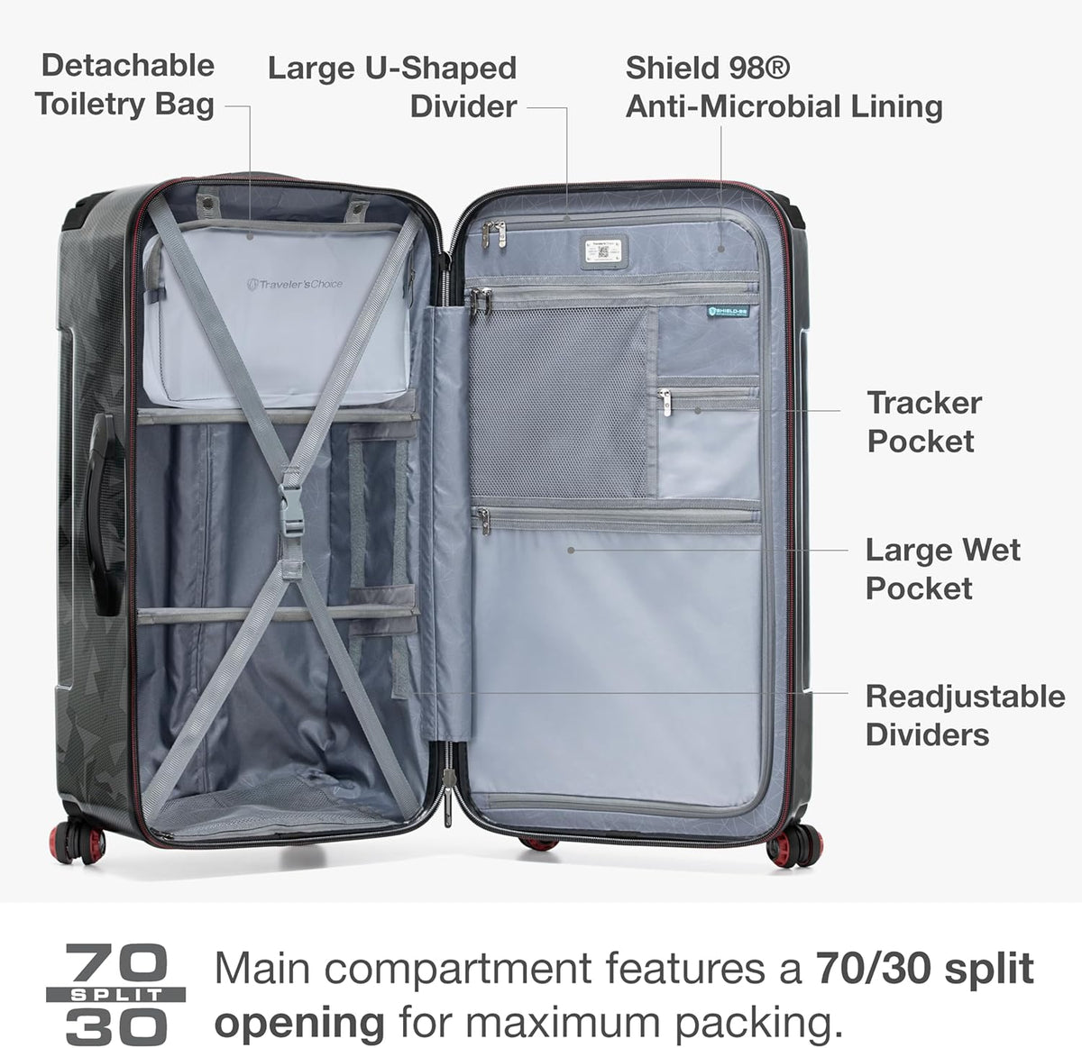 Maxporter II Polycarbonate Hardside Trunk with Spinner Wheels, Navy, 22-Inch Carry-on Luggage