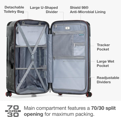 Maxporter II Polycarbonate Hardside Trunk with Spinner Wheels, Navy, 22-Inch Carry-on Luggage