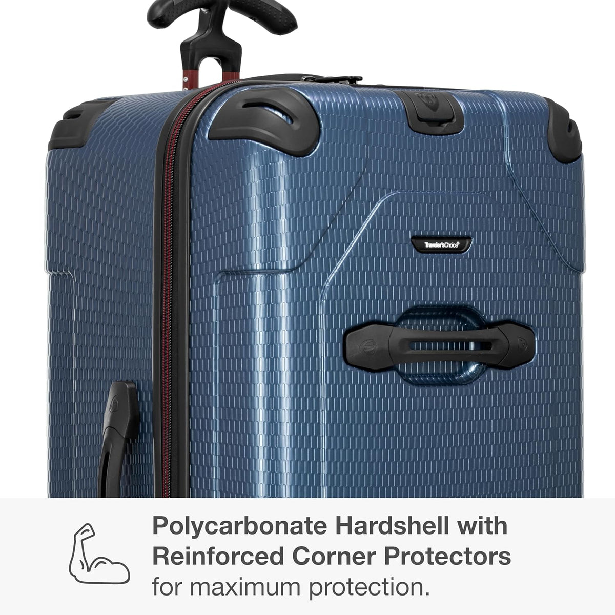Maxporter II Polycarbonate Hardside Trunk with Spinner Wheels, Navy, 22-Inch Carry-on Luggage