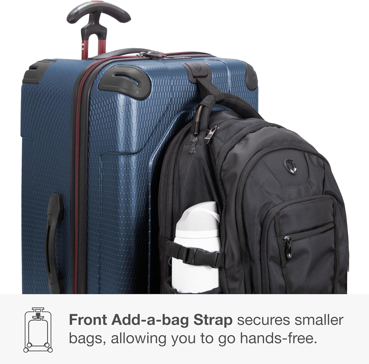 Maxporter II Polycarbonate Hardside Trunk with Spinner Wheels, Navy, 22-Inch Carry-on Luggage