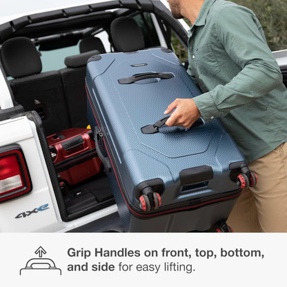 Maxporter II Polycarbonate Hardside Trunk with Spinner Wheels, Navy, 22-Inch Carry-on Luggage