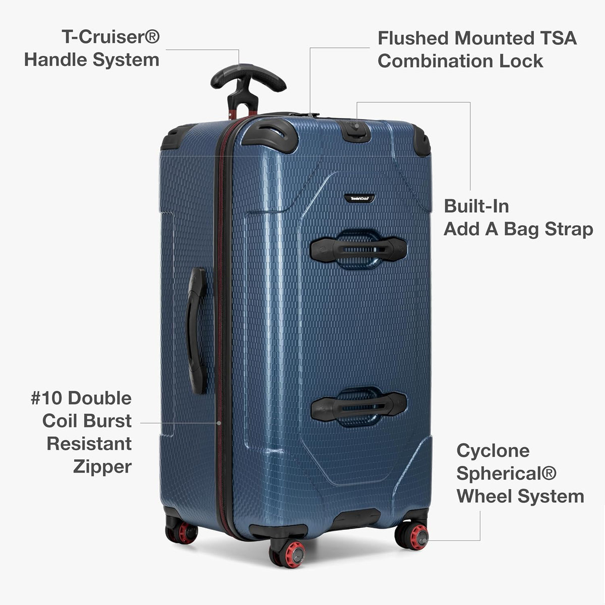 Maxporter II Polycarbonate Hardside Trunk with Spinner Wheels, Navy, 22-Inch Carry-on Luggage