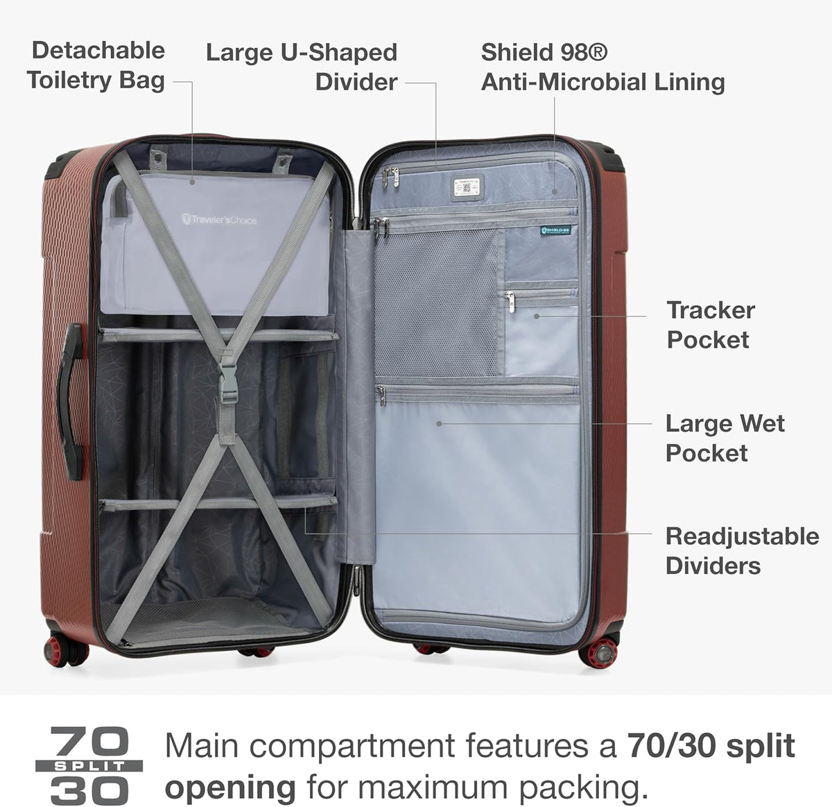 Maxporter II Polycarbonate Hardside Trunk with Spinner Wheels, Navy, 22-Inch Carry-on Luggage