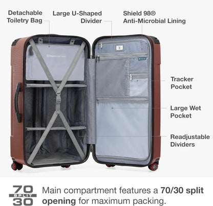 Maxporter II Polycarbonate Hardside Trunk with Spinner Wheels, Navy, 22-Inch Carry-on Luggage