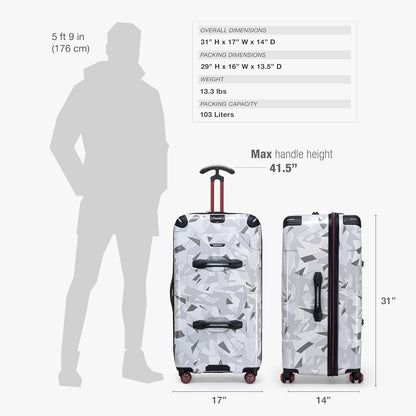 Maxporter II Polycarbonate Hardside Trunk with Spinner Wheels, Navy, 22-Inch Carry-on Luggage