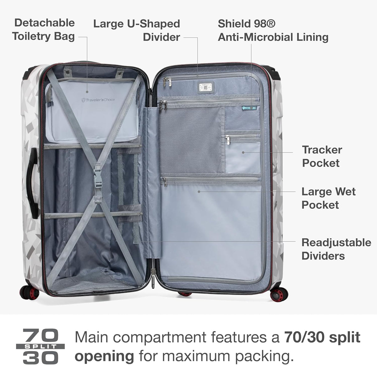Maxporter II Polycarbonate Hardside Trunk with Spinner Wheels, Navy, 22-Inch Carry-on Luggage