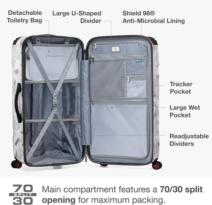 Maxporter II Polycarbonate Hardside Trunk with Spinner Wheels, Navy, 22-Inch Carry-on Luggage
