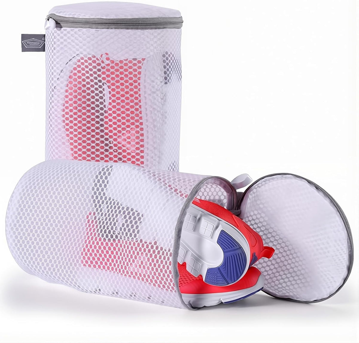 Shoe Washing Machine Bag, Shoe Cleaning Bag, Grey Zipper, 7x15" | Shoe Bag, For Sneaker, Tennis, Footwear, Trainers, Slippers, Sock, Honeycomb Mesh, Prevent Tangling
