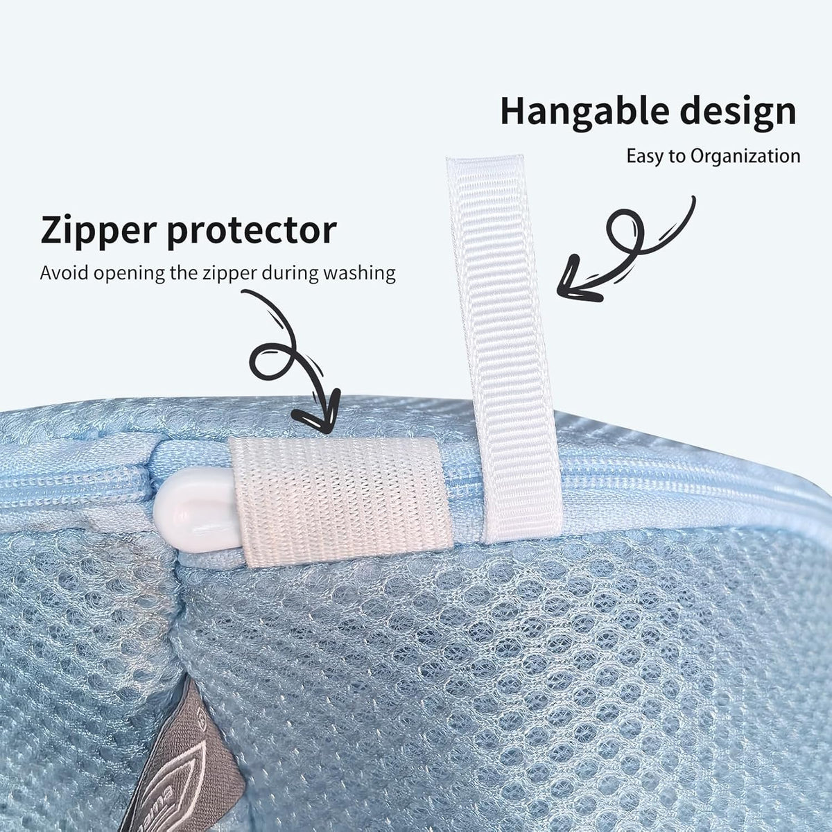 Shoe Washing Machine Bag, Shoe Cleaning Bag, Grey Zipper, 7x15" | Shoe Bag, For Sneaker, Tennis, Footwear, Trainers, Slippers, Sock, Honeycomb Mesh, Prevent Tangling