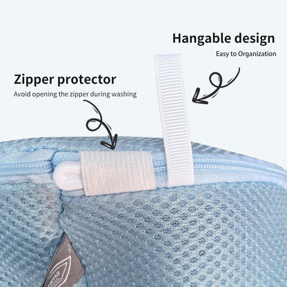 Shoe Washing Machine Bag, Shoe Cleaning Bag, Grey Zipper, 7x15" | Shoe Bag, For Sneaker, Tennis, Footwear, Trainers, Slippers, Sock, Honeycomb Mesh, Prevent Tangling