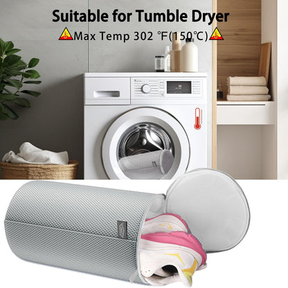 Shoe Washing Machine Bag, Shoe Cleaning Bag, Grey Zipper, 7x15" | Shoe Bag, For Sneaker, Tennis, Footwear, Trainers, Slippers, Sock, Honeycomb Mesh, Prevent Tangling