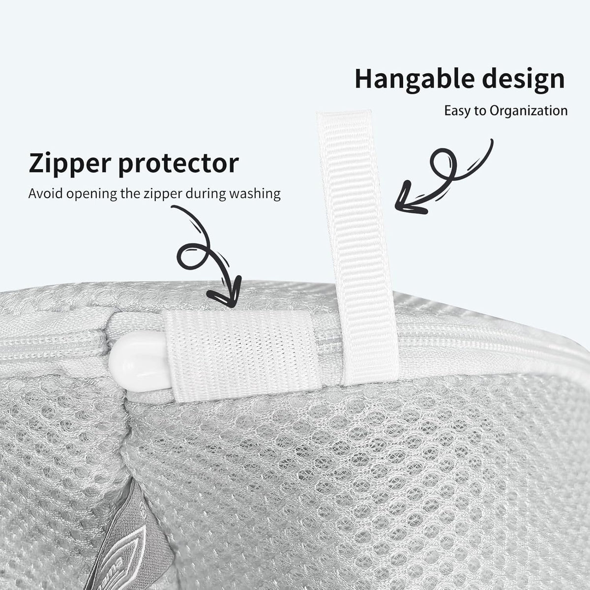 Shoe Washing Machine Bag, Shoe Cleaning Bag, Grey Zipper, 7x15" | Shoe Bag, For Sneaker, Tennis, Footwear, Trainers, Slippers, Sock, Honeycomb Mesh, Prevent Tangling