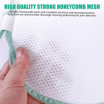 Shoe Washing Machine Bag, Shoe Cleaning Bag, Grey Zipper, 7x15" | Shoe Bag, For Sneaker, Tennis, Footwear, Trainers, Slippers, Sock, Honeycomb Mesh, Prevent Tangling