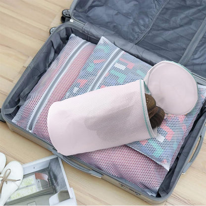 Shoe Washing Machine Bag, Shoe Cleaning Bag, Grey Zipper, 7x15" | Shoe Bag, For Sneaker, Tennis, Footwear, Trainers, Slippers, Sock, Honeycomb Mesh, Prevent Tangling