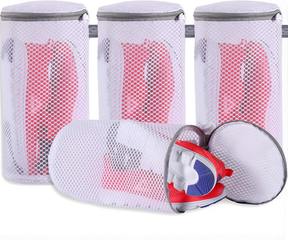 Shoe Washing Machine Bag, Shoe Cleaning Bag, Grey Zipper, 7x15" | Shoe Bag, For Sneaker, Tennis, Footwear, Trainers, Slippers, Sock, Honeycomb Mesh, Prevent Tangling