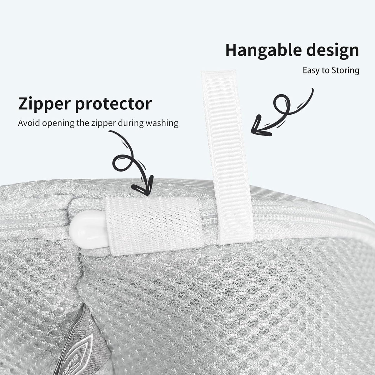Shoe Washing Machine Bag, Shoe Cleaning Bag, Grey Zipper, 7x15" | Shoe Bag, For Sneaker, Tennis, Footwear, Trainers, Slippers, Sock, Honeycomb Mesh, Prevent Tangling