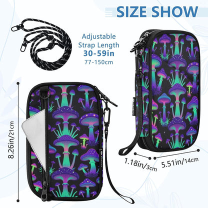 Travel Document Organizer 21×14×3 CM | Water Resistant Oxford Pen Loop Multi-Way Carry for Men Women Travel Butterfly Blooms