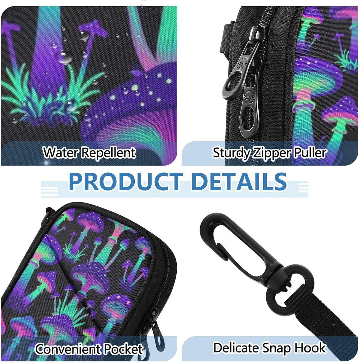 Travel Document Organizer 21×14×3 CM | Water Resistant Oxford Pen Loop Multi-Way Carry for Men Women Travel Butterfly Blooms