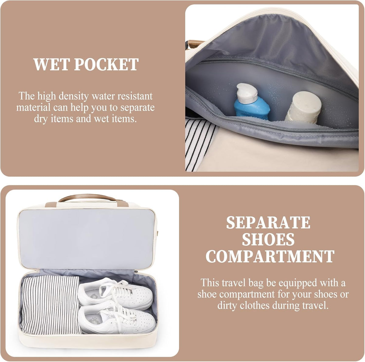 Weekender Bags for Women, Personal Item Travel Bag with Shoes Compartment | Overnight Travel Duffel Bag with Toiletry Bag, Airplane Friendly Carry-On Bag - Colors B