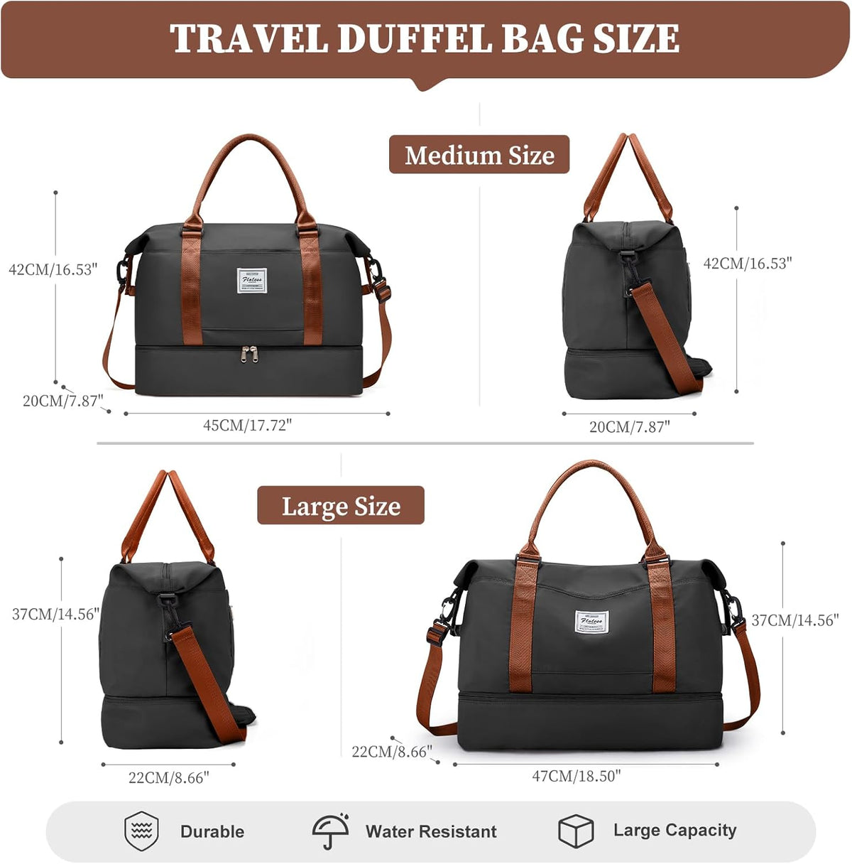 Weekender Bags for Women, Personal Item Travel Bag with Shoes Compartment | Overnight Travel Duffel Bag with Toiletry Bag, Airplane Friendly Carry-On Bag - Colors B