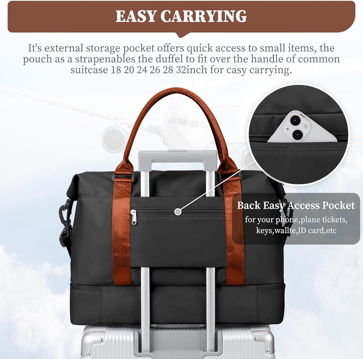 Weekender Bags for Women, Personal Item Travel Bag with Shoes Compartment | Overnight Travel Duffel Bag with Toiletry Bag, Airplane Friendly Carry-On Bag - Colors B