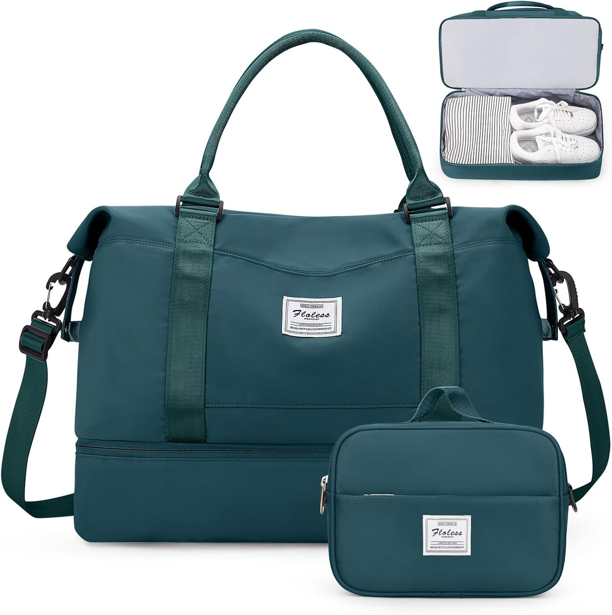 Weekender Bags for Women, Personal Item Travel Bag with Shoes Compartment | Overnight Travel Duffel Bag with Toiletry Bag, Airplane Friendly Carry-On Bag - Colors B