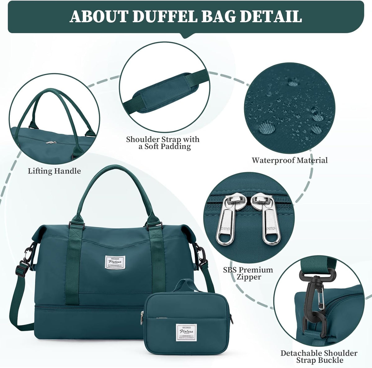 Weekender Bags for Women, Personal Item Travel Bag with Shoes Compartment | Overnight Travel Duffel Bag with Toiletry Bag, Airplane Friendly Carry-On Bag - Colors B