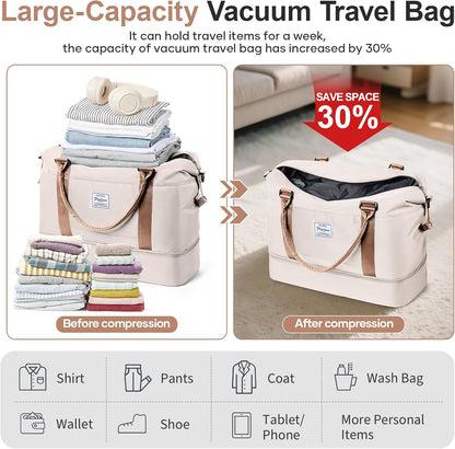 Weekender Bags for Women, Personal Item Travel Bag with Shoes Compartment | Overnight Travel Duffel Bag with Toiletry Bag, Airplane Friendly Carry-On Bag - Colors B