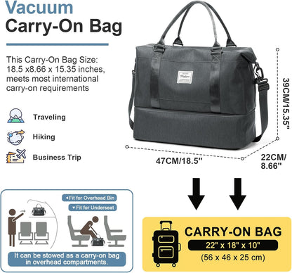 Weekender Bags for Women, Personal Item Travel Bag with Shoes Compartment | Overnight Travel Duffel Bag with Toiletry Bag, Airplane Friendly Carry-On Bag - Colors B