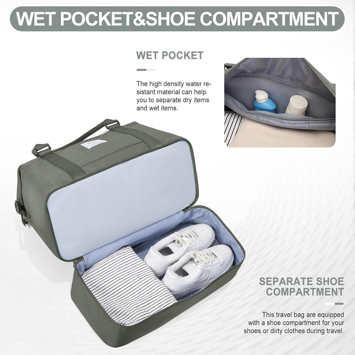 Weekender Bags for Women, Personal Item Travel Bag with Shoes Compartment | Overnight Travel Duffel Bag with Toiletry Bag, Airplane Friendly Carry-On Bag - Colors B