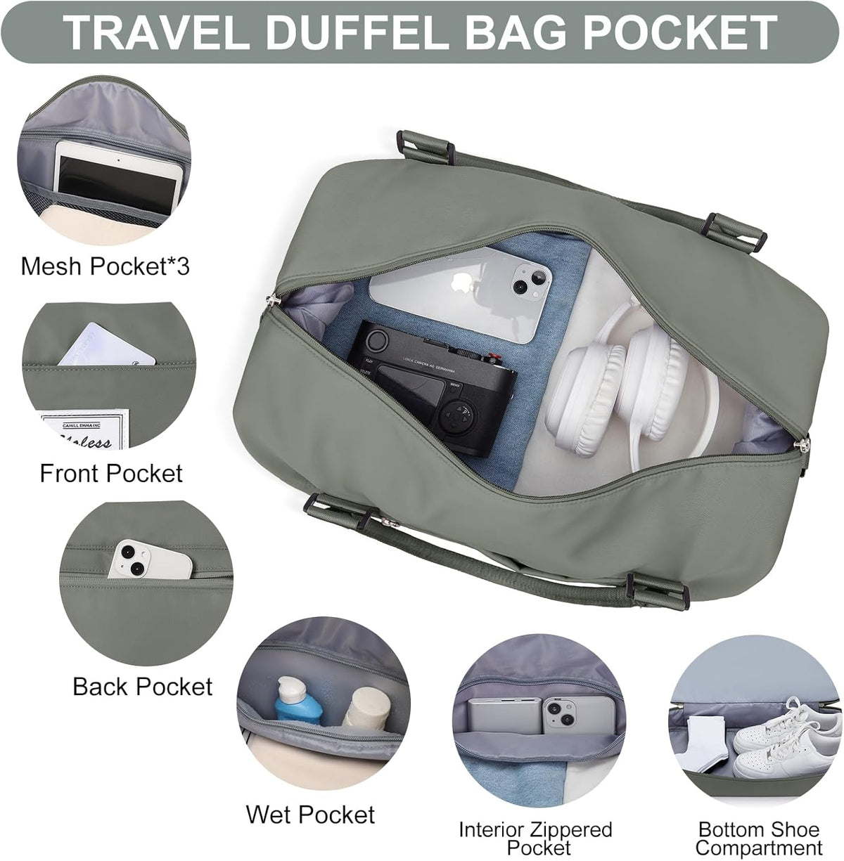 Weekender Bags for Women, Personal Item Travel Bag with Shoes Compartment | Overnight Travel Duffel Bag with Toiletry Bag, Airplane Friendly Carry-On Bag - Colors B